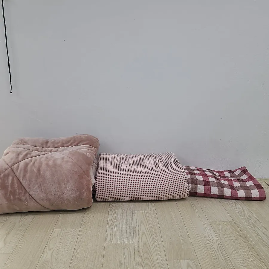 요양원 수건 세탁 작업 사진